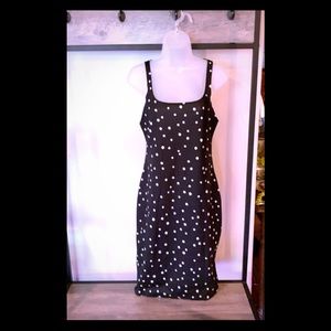 Zara White Polka Dot Little Black Dress #NWT